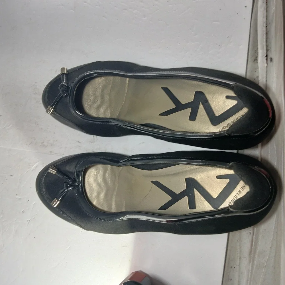 Anne Klein Sport Beyou Wedge Heels 8M Black Patent Trim Bow Office‎ Professional